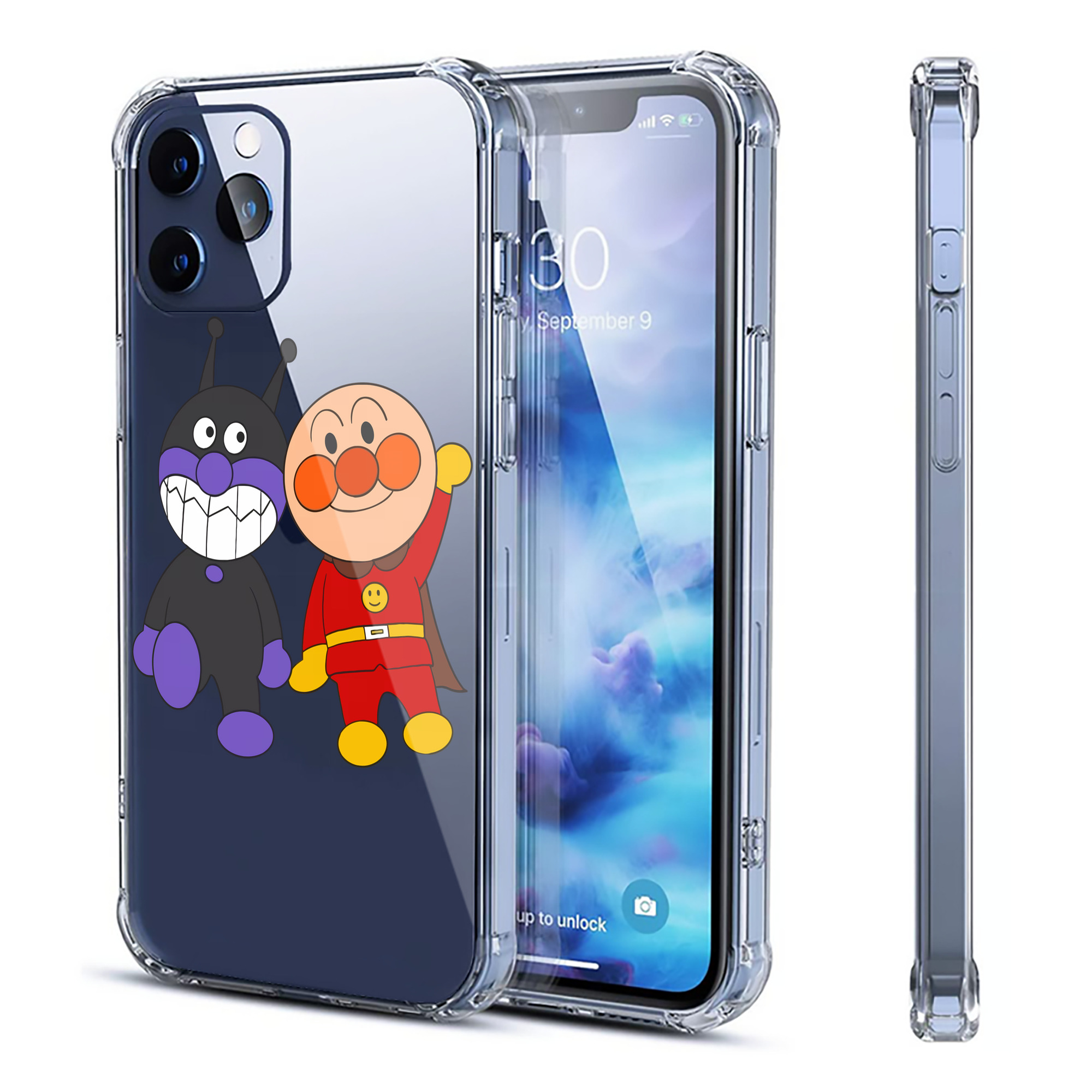 （画像用） アンパンマン Anpanman 【iPhone 12シリーズ対応】透明スマホケース（クリアソフトケース）